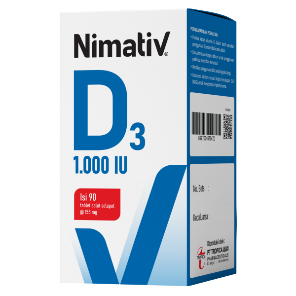Nimativ Vitamin D3 1000 IU - Suplemen Kesehatan Tulang & Daya Tahan Tubuh